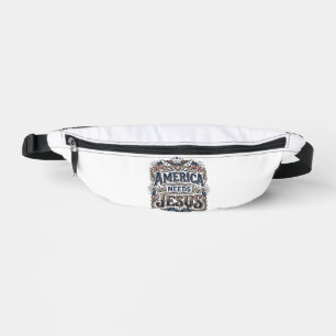 Patriotic America Needs Jesus Vintage T-Shirt Bum Bags