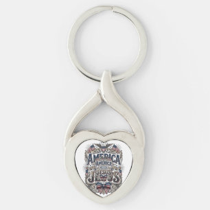 Patriotic America Needs Jesus Vintage T-Shirt Key Ring
