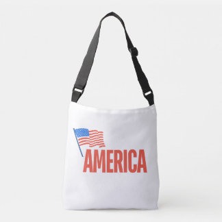 Patriotic"AMERICA" Shoulder Bag with American Flag