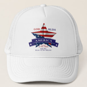 Patriotic America Star Design (v3) Trucker Hat