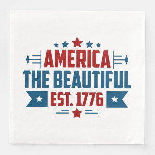 Patriotic America the Beautiful Paper Napkin