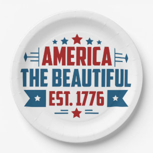 Patriotic America the Beautiful Paper Plate