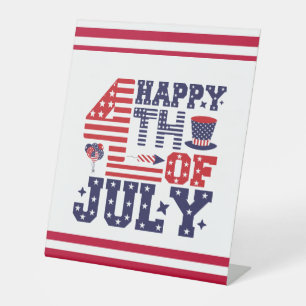 Patriotic american 4th of July Coquette USA Pedestal Sign