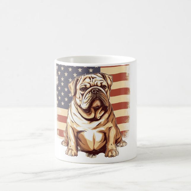 Patriotic American bulldog Coffee Mug (Center)