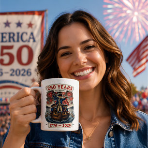 Patriotic American Cat 250 Years 1776-2026  Coffee Mug
