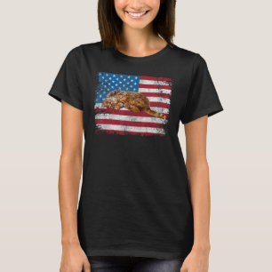 Patriotic American Cat USA Flag T-Shirt