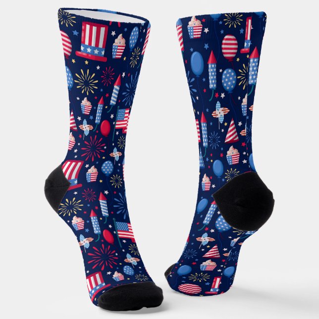 Patriotic American Celebration  Socks (Angled)