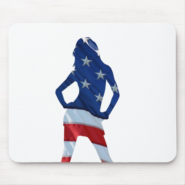 patriotic american cheerleader mouse pad (Front)