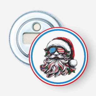 Patriotic/American Christmas Santa Bottle Opener