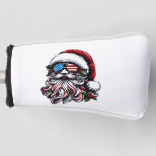 Patriotic/American Christmas Santa Golf Head Cover