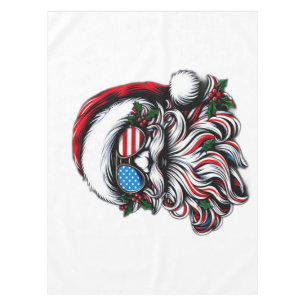 Patriotic/American Christmas Santa Tablecloth