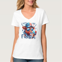 Patriotic American Cow Red White & Blue