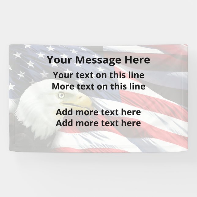 Patriotic American Custom Message Banners (Horizontal)