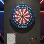 Patriotic American Dartboard Wall Art Design<br><div class="desc">This patriotic dartboard wall art features a bold circular target design inspired by classic American stars and stripes. The red, white, and blue color palette combined with a vintage-style dartboard layout creates a strong, eye-catching visual perfect for game rooms, man caves, bars, offices, and recreational spaces. Designed to resemble a...</div>