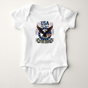 Patriotic American Eagle 250 Years 1776-2026 Baby Bodysuit