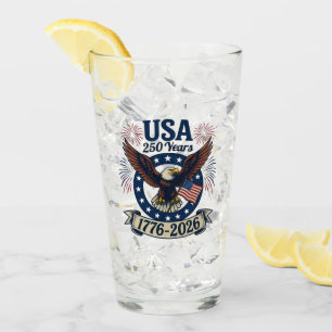 Patriotic American Eagle 250 Years 1776-2026 Glass