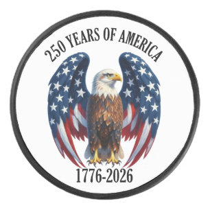 Patriotic American Eagle 250 Years 1776-2026 Hockey Puck
