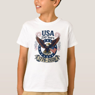 Patriotic American Eagle 250 Years 1776-2026 Kids T-Shirt