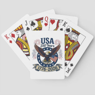 Patriotic American Eagle 250 Years 1776-2026 Playing Cards