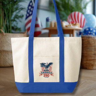 Patriotic American Eagle 250th Anniversary fun Tote Bag