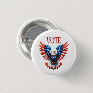 Patriotic American Eagle 3 Cm Round Badge