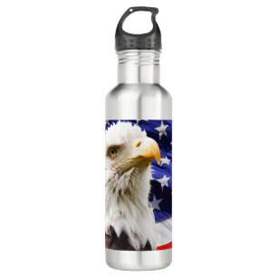 Patriotic American Eagle and Flag 710 Ml Water Bottle