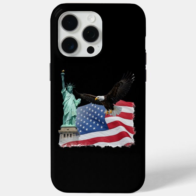 Patriotic American Eagle and Flag Design For Case-Mate iPhone Case (Back)