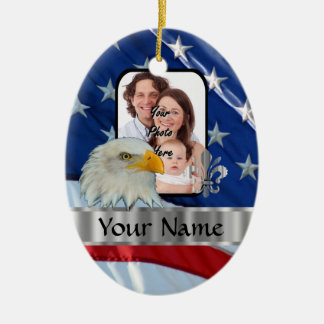Patriotic American eagle Ceramic Tree Decoration