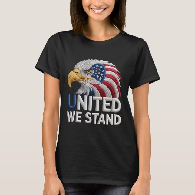 Patriotic American Eagle Embroidery Style Patrioti T-Shirt (Front)
