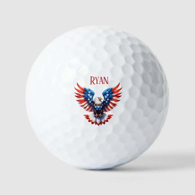 Patriotic American Eagle Golf Balls (Front)
