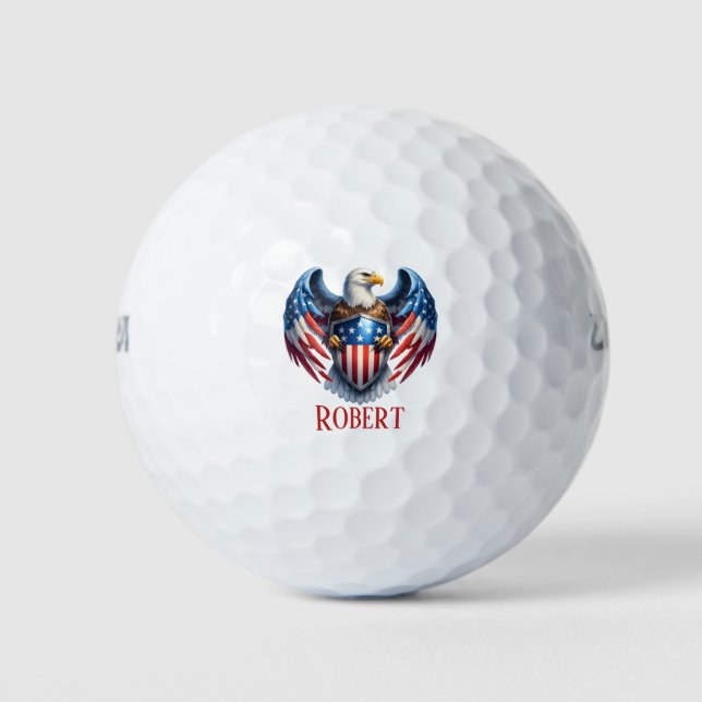 Patriotic American Eagle Golf Balls (Front)