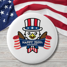 Patriotic American Eagle Happy 250th Anniversary