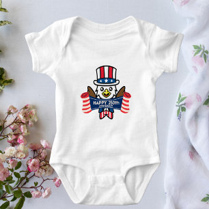 Patriotic American Eagle Happy 250th Anniversary Baby Bodysuit