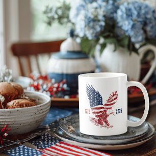 Patriotic American Eagle Happy 250th Anniversary Coffee Mug