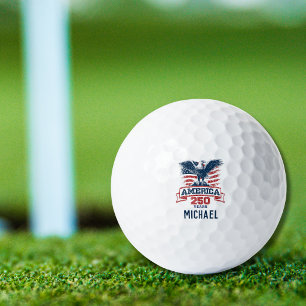 Patriotic American Eagle Happy 250th Anniversary Golf Balls