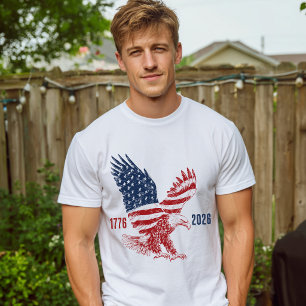 Patriotic American Eagle Happy 250th Anniversary T-Shirt