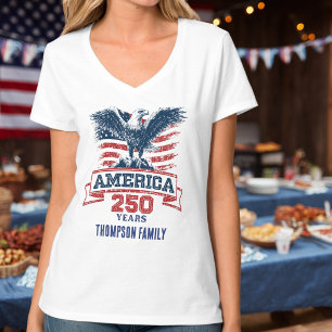 Patriotic American Eagle Happy 250th Anniversary T-Shirt