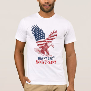 Patriotic American Eagle Happy 250th Anniversary T-Shirt
