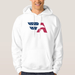 Patriotic American Eagle Letter A Flag Hoodie