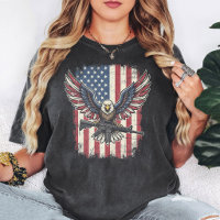 Patriotic American Eagle Rifle Flag Distressed