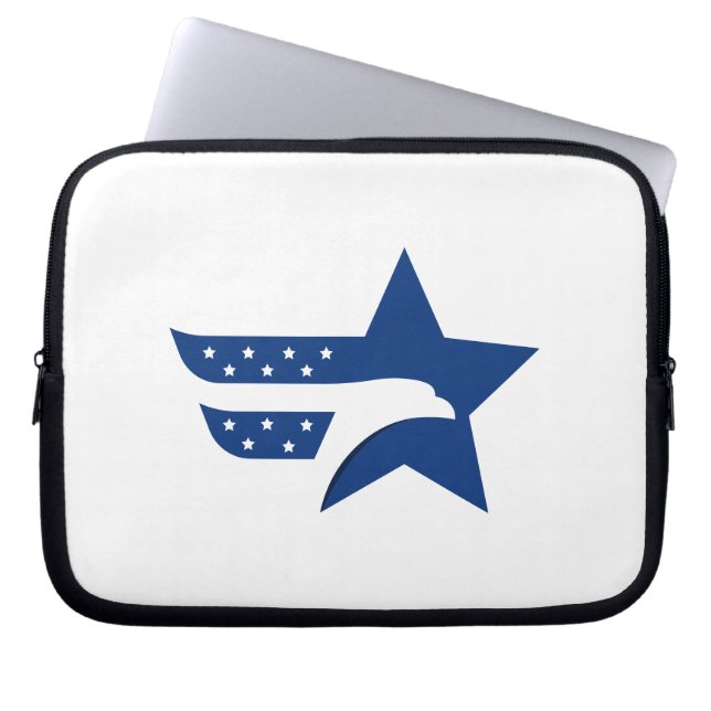 Patriotic American Eagle Star Laptop Sleeve (Front)