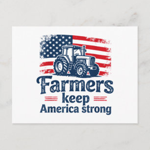 Patriotic American Farmer Tractor Farm Life USA Fl Enclosure Card