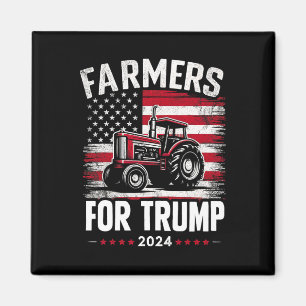 Patriotic American Farmers For Trump Election Usa  Magnet