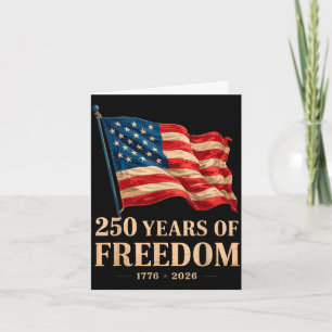 Patriotic american flag 4th of july 250 anniversar card