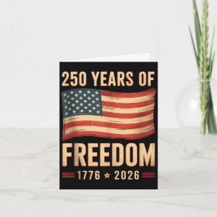 Patriotic american flag 4th of july 250 anniversar card