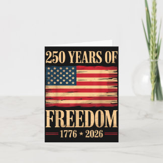 Patriotic american flag 4th of july 250 anniversar card