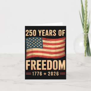 Patriotic american flag 4th of july 250 anniversar card