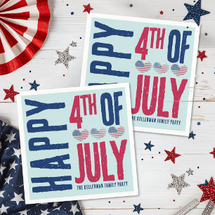 Patriotic American Flag 4th Of July Party Napkin