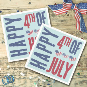 Patriotic American Flag 4th Of July Party Napkin