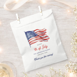 Patriotic American Flag 4th of July Thank You Favour Bags